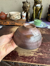 Japanese Bizen Ware Matcha Bowl, Handcrafted Ceramic with Natural Glaze