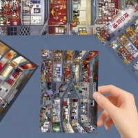 3D Illusion Cityscape Diorama Sticker for Stress Relief and Decoration