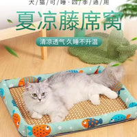 Pet Cooling Mat Summer Breathable Ice Silk Pad for Dogs and Cats
