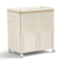 Foldable Laundry Hamper with Wheels, Large Capacity Plastic Clothes Storage Basket