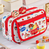Dopamine Color Block Dachshund Flip Pencil Case for Students