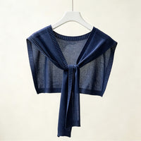 Women's Summer Ice Silk Knit Shawl Collar Scarf