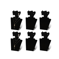Black Velvet Mannequin Necklace Display Stand for Jewelry Exhibition