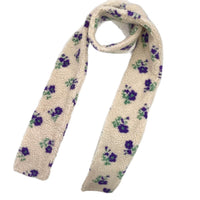 Korean Style Floral Jacquard Lambswool Scarf for Winter Warmth and Neck Protection