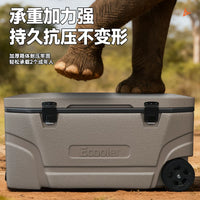 65L-100L Fishing Cooler Box with Wheels, Thickened PU Foam Insulation, Large Capacity for Sea Fishing