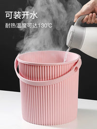 Multi-functional Portable Plastic Bucket with Lid for Bathing, Laundry, Storage, and Fishing