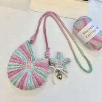DIY Crochet Starry Seashell Phone Bag Kit with Gradient Yarn
