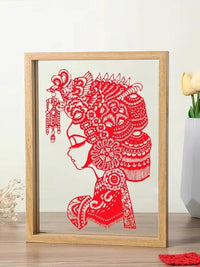 Double-Sided Glass Picture Frame for Paper Cuttings and Art Display