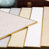 Thickened Gold-Edged Xuan Paper Hard Cardboard Cloud Dragon Bark Paper Antique Silk Texture Half-Sized Xuan Paper for Chinese Painting and Calligraphy