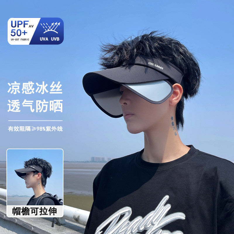 2026 New Wide Brim Sun Visor for Men, Adjustable Outdoor Empty Top Hat