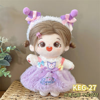 20cm Cotton Doll Clothes Set with Headdress for Plush Dolls