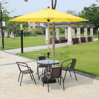 Outdoor Rattan-Style Bistro Table and Chair Set for Patio Balcony Cafe
