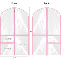 Clear Garment Bag for Dance Costumes with 3 Pockets, 40-inch