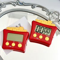 Cute French Fry Shaped Magnetic Kitchen Timer for Study & Cooking