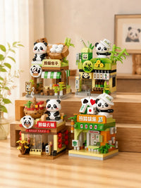 Panda Building Block Miniature House DIY Assembly Model Kit for Kids