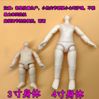 2.5-3 inch BJD Doll Body for Customization and Dress-Up, 6.3cm Articulated Hands, Princess Doll Accessories