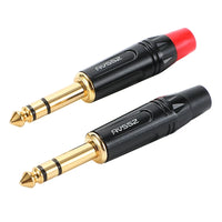 AIVISION Gold-Plated 6.35mm Mono Audio Jack for Guitar & Instrument Amplifiers