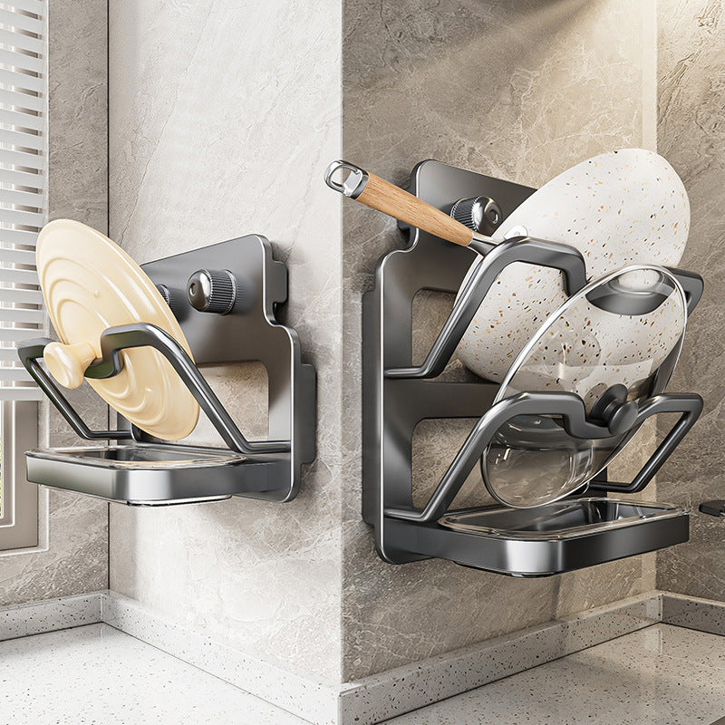 Suction Cup Wall-Mounted Pot Lid and Cutting Board Storage Rack