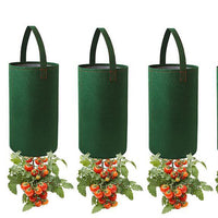 Felt Grow Bag for Luffa and Cucumber, Hanging Planter with Zipper Bottom, Thickened Seedling Pouch
