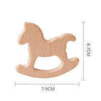 Beech Wood Animal Teether for Babies - Handmade Soothing Teething Toy