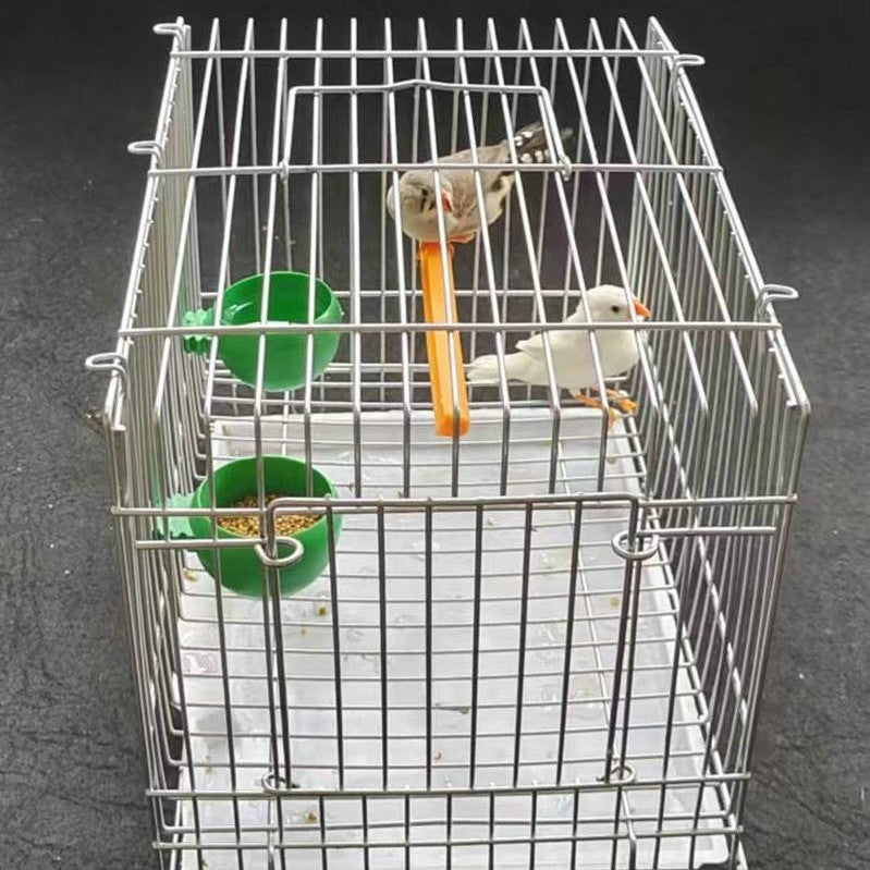 Small Bird Cage for Parakeets and Finches, Portable Metal Galvanized Travel Carrier for Transport