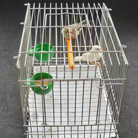 Small Bird Cage for Parakeets and Finches, Portable Metal Galvanized Travel Carrier for Transport
