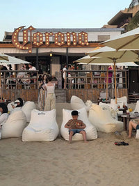 Outdoor Waterproof Sun-Proof Bean Bag Chair with Umbrella Set for Beach Bar