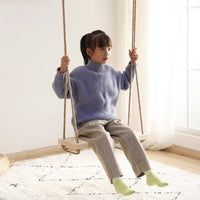 Single Person Kids Balcony Indoor Solid Wood Swing Outdoor Courtyard Anti-corrosion Wood Hanging Chair Garden Patio Small Yard