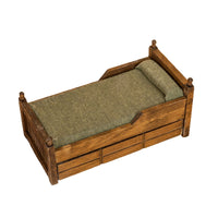 1:12 Dollhouse Miniature Vintage Wooden Single Bed Furniture Accessory