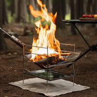 Hike Mount Portable Stainless Steel Folding Fire Pit & BBQ Grill for Outdoor Camping