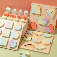 Geometric Shape Puzzle Wooden Montessori Educational Toy for Kids