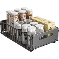 Foldable Under-Sink Kitchen Storage Rack Double-Layer Pull-Out Organizer for Spices and Seasonings