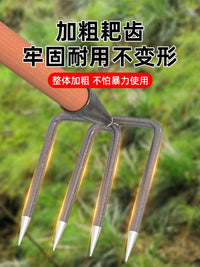 Manganese Steel Rake with Wooden Handle for Gardening and Farming