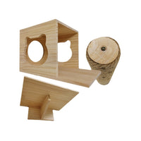 Wall-Mounted Cat Climbing Frame Solid Wood Space-Saving Cat Tree for Single Cat