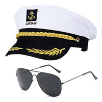 Captain Hat Sailor Costume Set with Sunglasses and Scarf for Yacht Parties and Cosplay