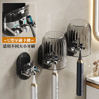 Wall-Mounted Toothbrush Holder with Drainage and Single Cup for Bathroom Organization