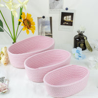 Cotton Rope Woven Storage Basket Nordic Style Oval Desktop Organizer