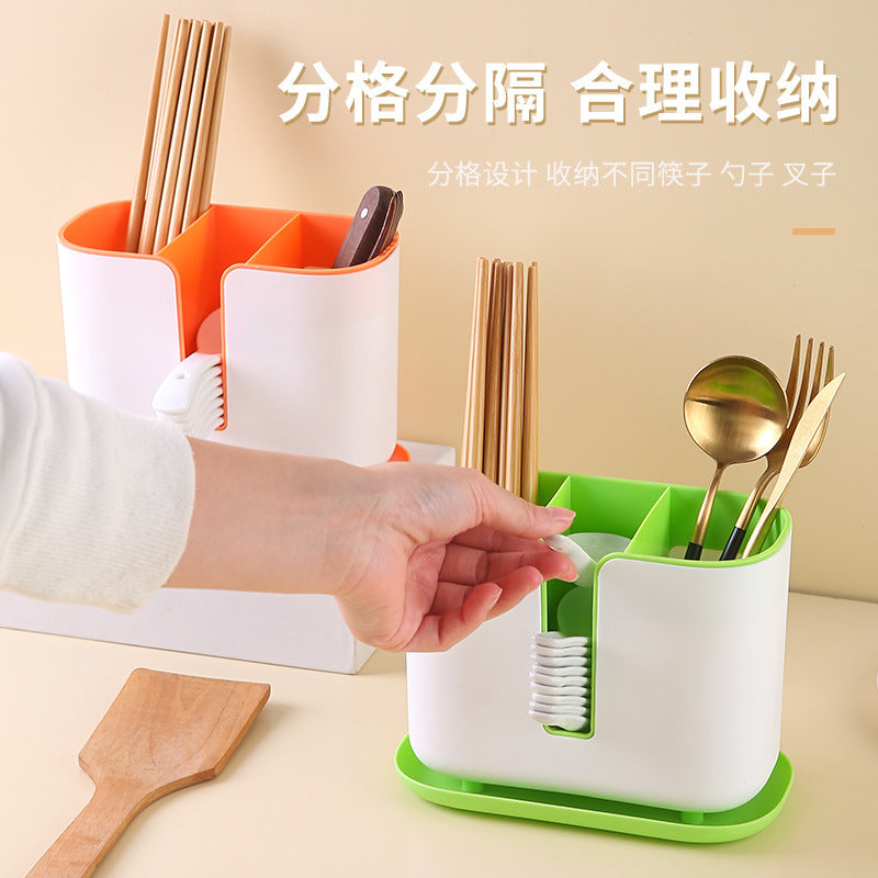 Multifunctional Kitchen Utensil Holder with Drainer for Chopsticks and Cutlery