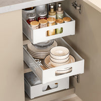 Multi-layer Pull-Out Storage Rack for Kitchen Seasoning Bottles and Snacks