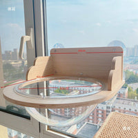Glass Suction Pet Window Shelf for Cats and Parrots