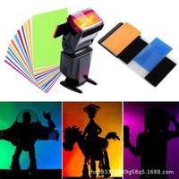 Camera Flash Gel Filter Kit with Storage Pouch, 8-20 Colors, 30cm Round Gels for Photography Lighting