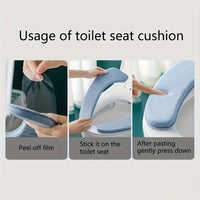 Thickened Toilet Seat Cover Pads, Plush Cashmere Winter Warm All-Season Universal Paste Type