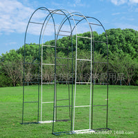 Metal Garden Arch for Climbing Plants, Roses, and Vines - Outdoor Arbor Trellis with Base
