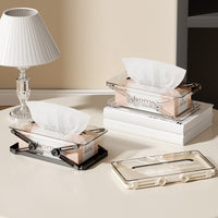 Adjustable Spring Tissue Box Holder for Living Room and Dining Table, Foldable Napkin Dispenser