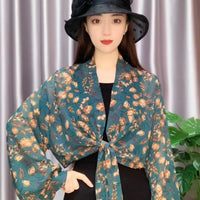 2023 New Wide Sleeve Sun Protection Shawl Ice Silk Chiffon UV Protection Cardigan