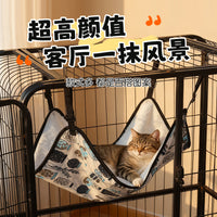 Cat Hammock Bed for Cage, Hanging Pet Swing with Plush or Canvas Options