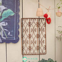 INS Vintage Iron Window Grille Ornament Miniature Dollhouse Garden Decor