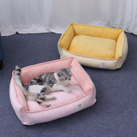 All-Season Crystal Velvet Pet Bed with Cooling Mat for Dogs and Cats