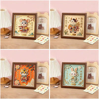 DIY Pearl Diamond Painting Kit with Zodiac Animal Design and Mirror Glass Frame