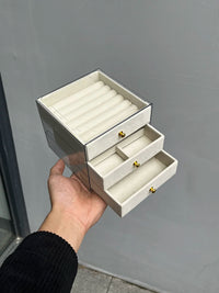 Luxury Anti-Oxidation Jewelry Organizer Box for Earrings, Rings, and Necklaces